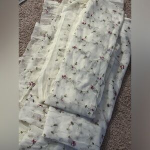 Floral Embroidered Sheer Curtains